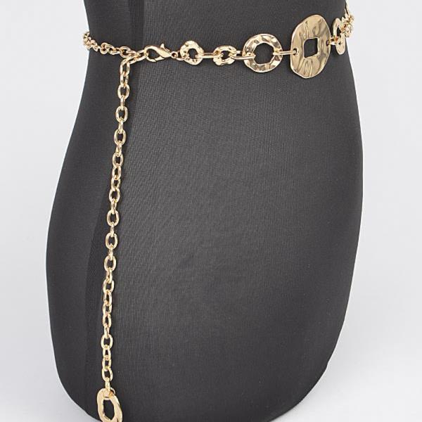 HAMMERED METAL PLUS SIZE CHAIN BELT