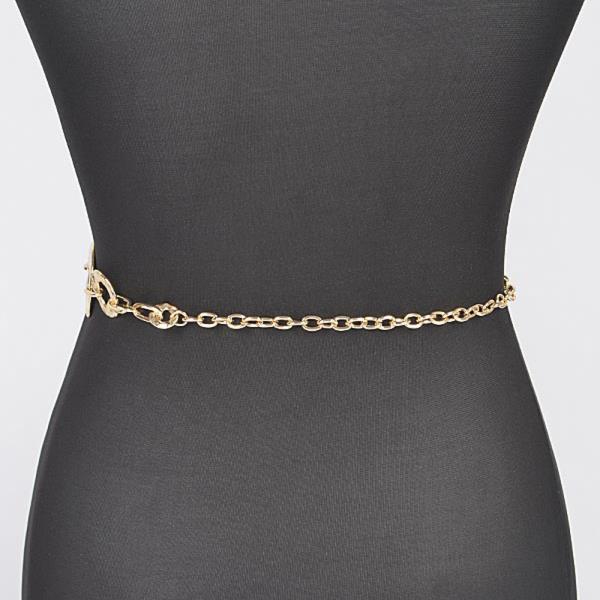 HAMMERED METAL PLUS SIZE CHAIN BELT