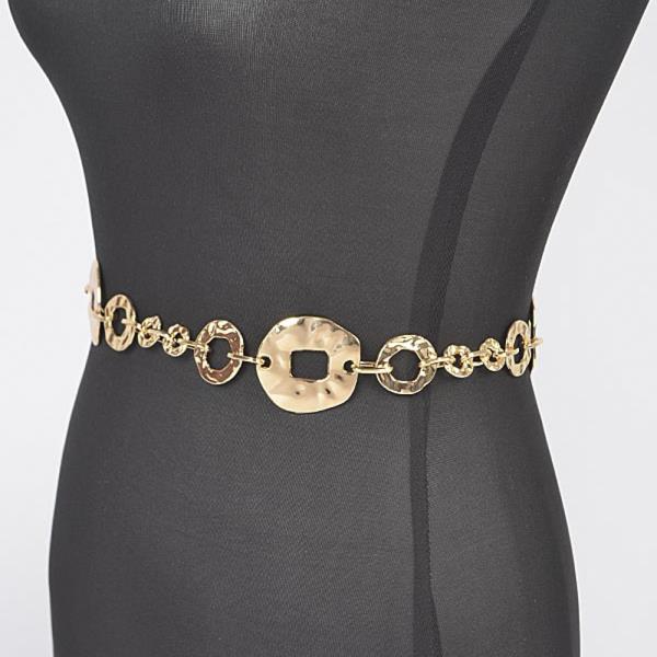 HAMMERED METAL PLUS SIZE CHAIN BELT