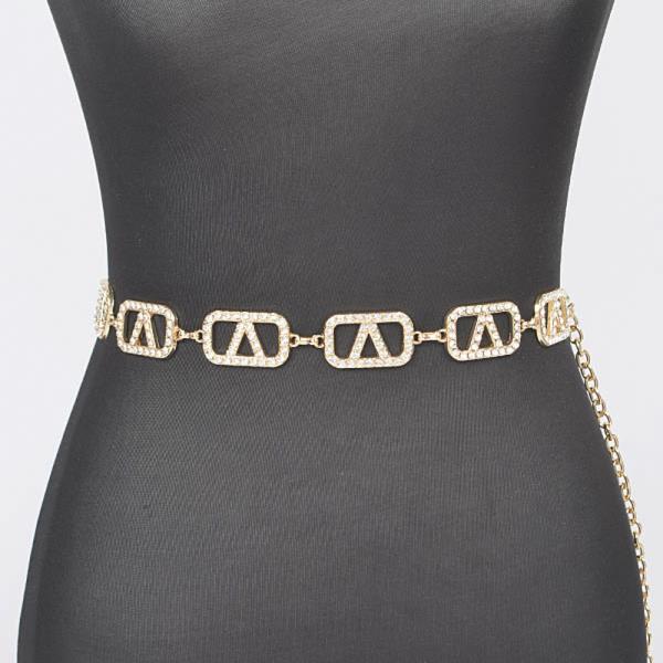 RHINESTONE V CHAIN BELT