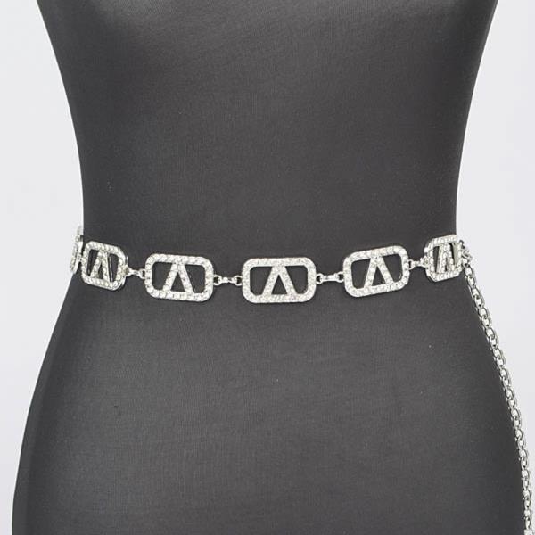 RHINESTONE V CHAIN BELT