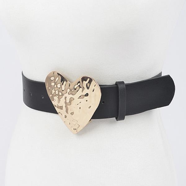 HAMMERED HEART SHAPE BUCKLE PLUS SIZE BELT