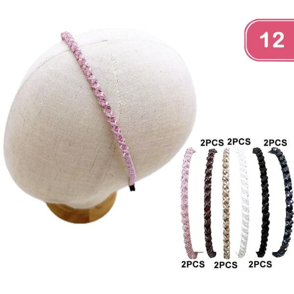 BEAD HAIR HEADBAND (12 UNITS)