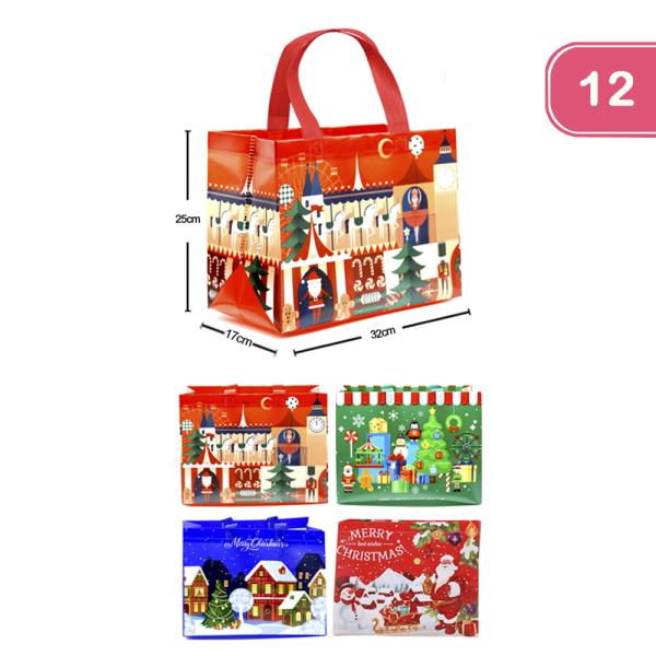 CHRISTMAS REUSABLE GIFT TOTE BAG (12 UNITS)