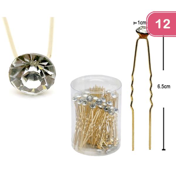 BRIDAL RHINESTONE HAIR PIN (12 UNITS)