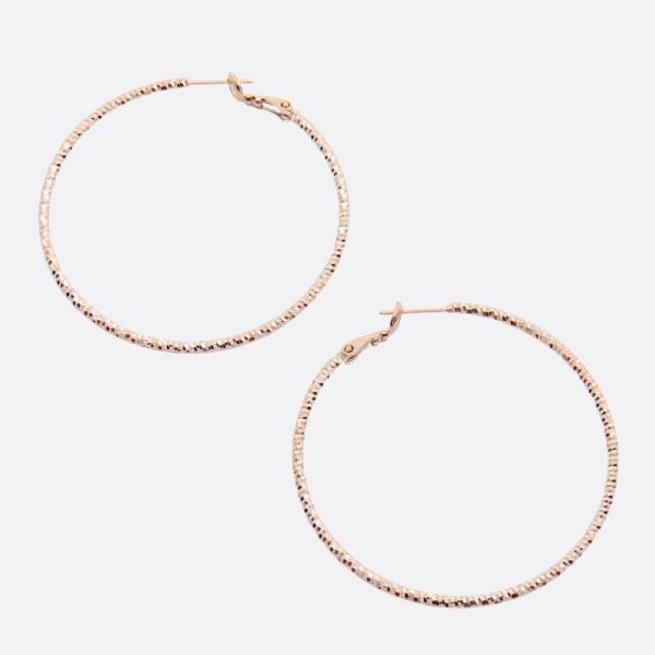 SODAJO TEXTURED METAL GOLD DIPPED HOOP EARRING