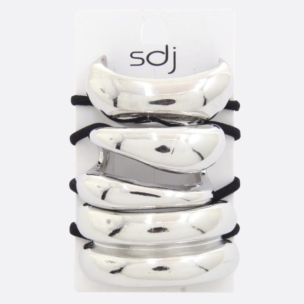 SDJ METAL BAR ASSORTED HAIR TIE SET