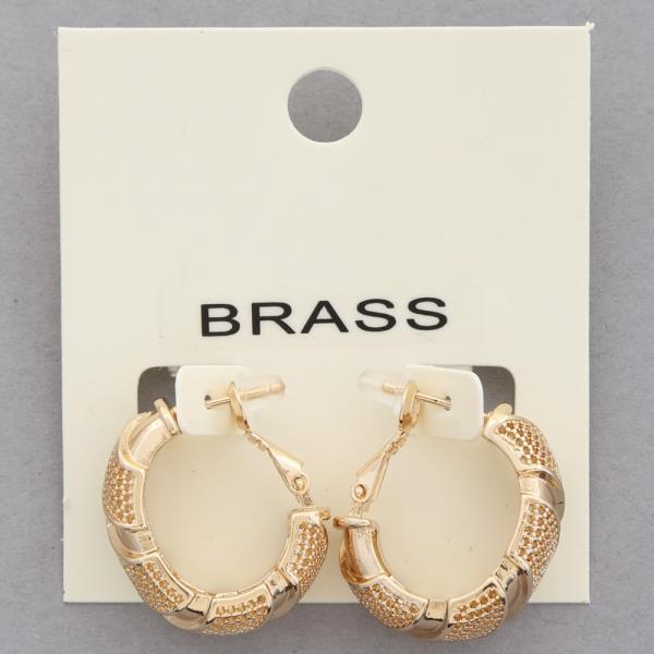 BRASS METAL HOOP EARRING