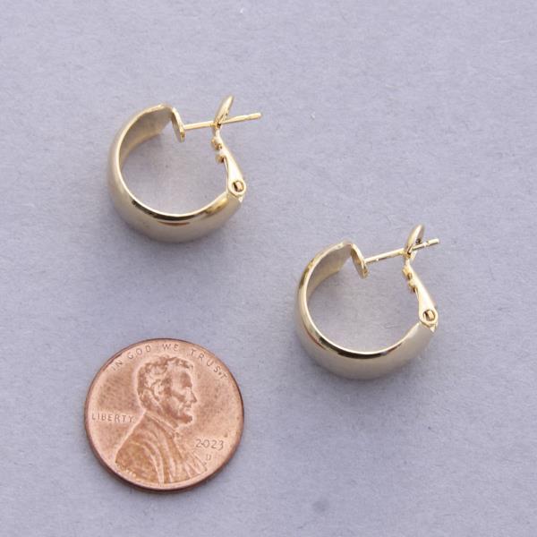 14K GOLD DIPPED WIDE HOOP EARRING