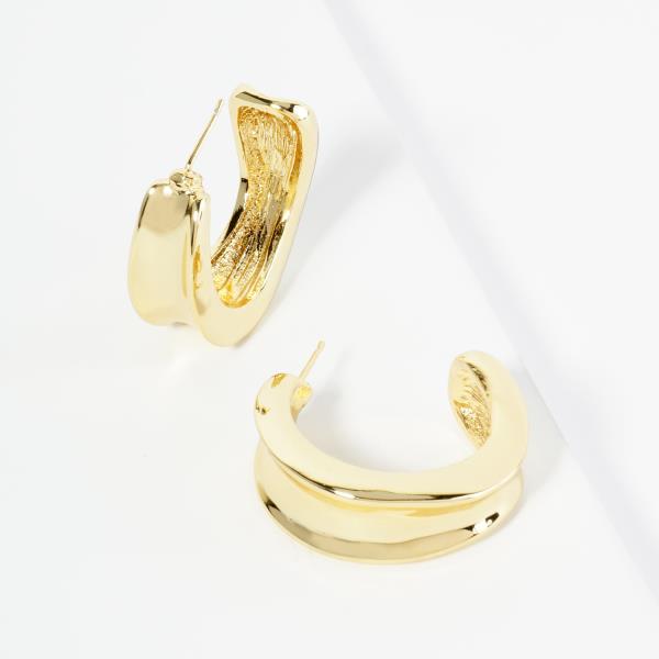 GOLD DIPPED C HOOP EARRING