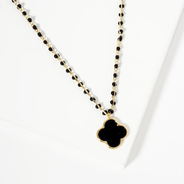 GOLD DIPPED CLOVER PENDANT NECKLACE