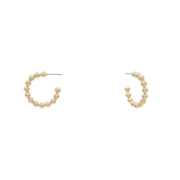 METAL BALL C HOOP EARRING