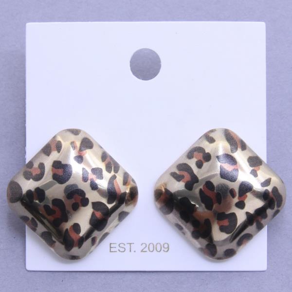 ANIMAL PRINT SQUARE SHAPE EARRING