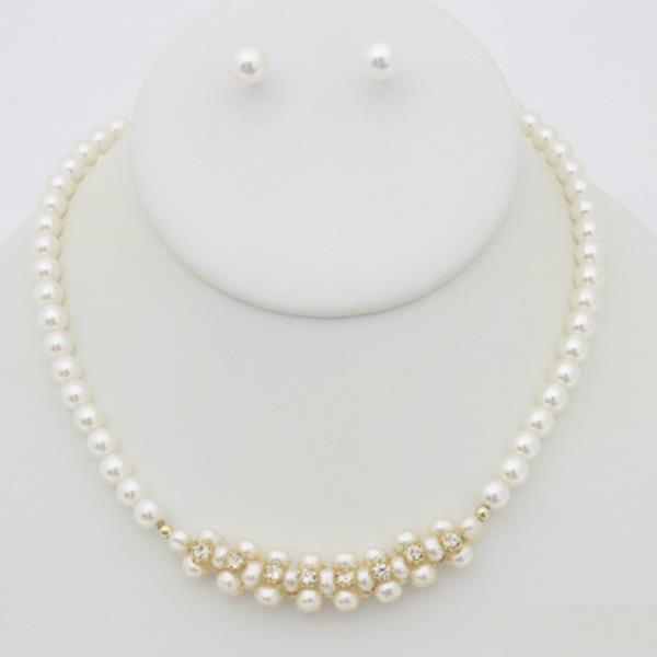 PEARL NECKLACE EARRING SET