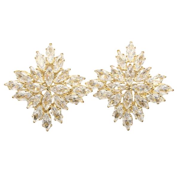 CZ STONE FLOWER EARRING