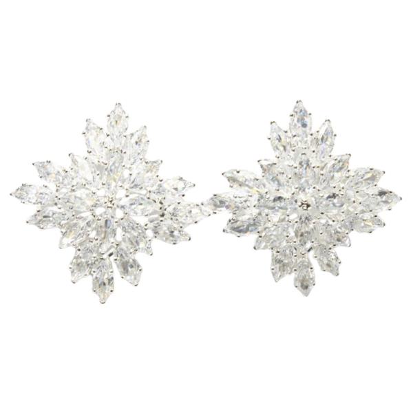 CZ STONE FLOWER EARRING