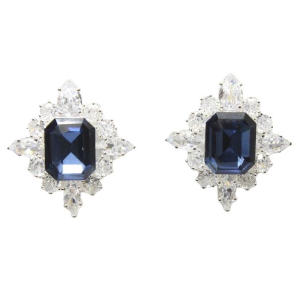 RHOMBUS CZ STONE POST EARRING