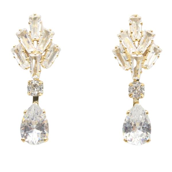 CZ STONE DANGLE EARRING