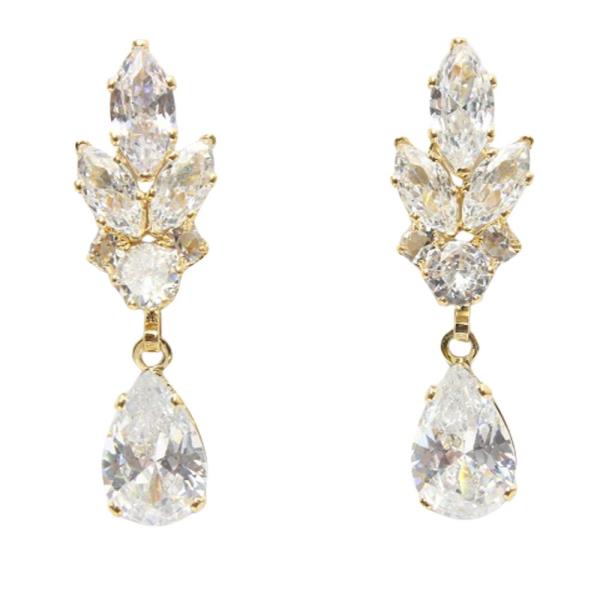 TEARDROP CZ STONE DANGLE EARRING