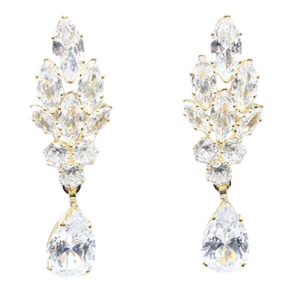 TEARDROP CZ STONE DANGLE EARRING