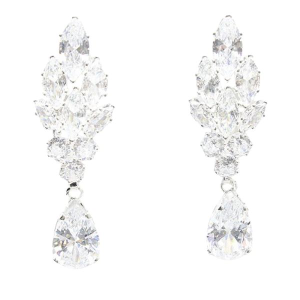 TEARDROP CZ STONE DANGLE EARRING