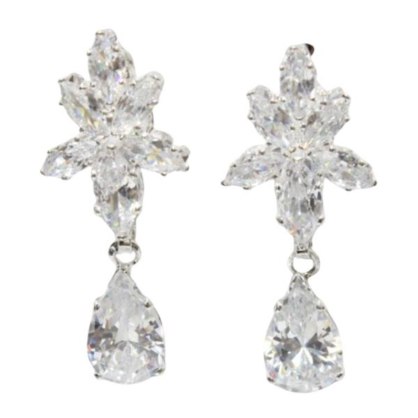 CRYSTAL STONE FLOWER EARRING