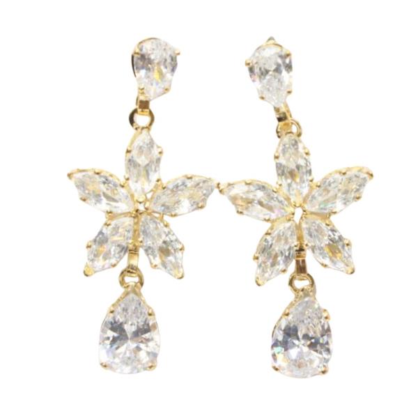 CRYSTAL STONE FLOWER EARRING