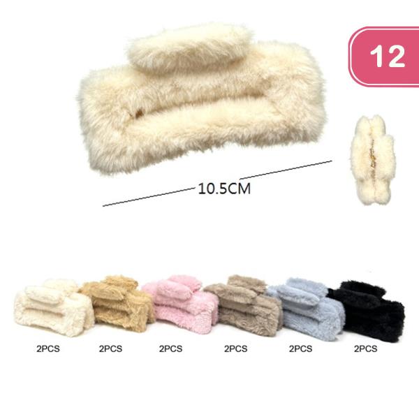 FURRY HAIR CLAW CLIP (12 UNITS)