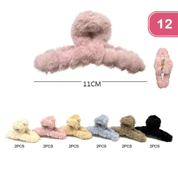 FURRY HAIR CLAW CLIP (12 UNITS)