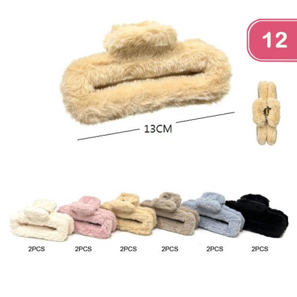 FURRY HAIR CLAW CLIP (12 UNITS)