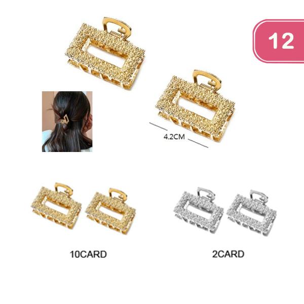 MINI METAL HAIR CLAW CLIP SET (12 UNITS)