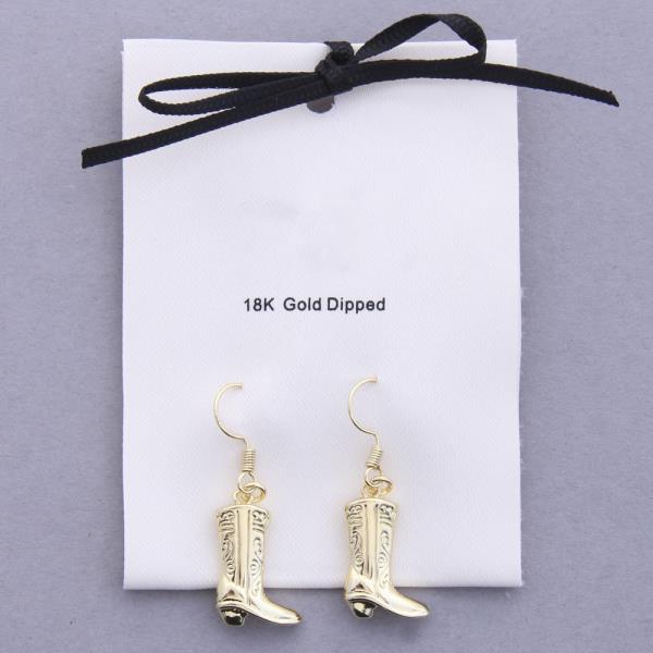 WESTERN BOOT CHARM METAL EARRING