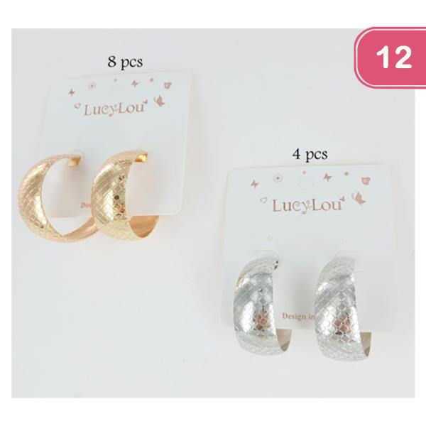 TEXTURED HOOP EARRING (12 UNITS)