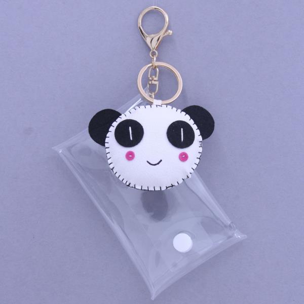 PANDA CLEAR COIN PURSE POUCH KEYCHAIN