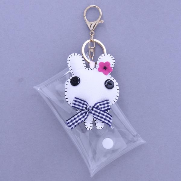 BUNNY CLEAR COIN PURSE POUCH KEYCHAIN