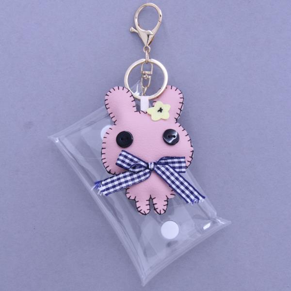 BUNNY CLEAR COIN PURSE POUCH KEYCHAIN