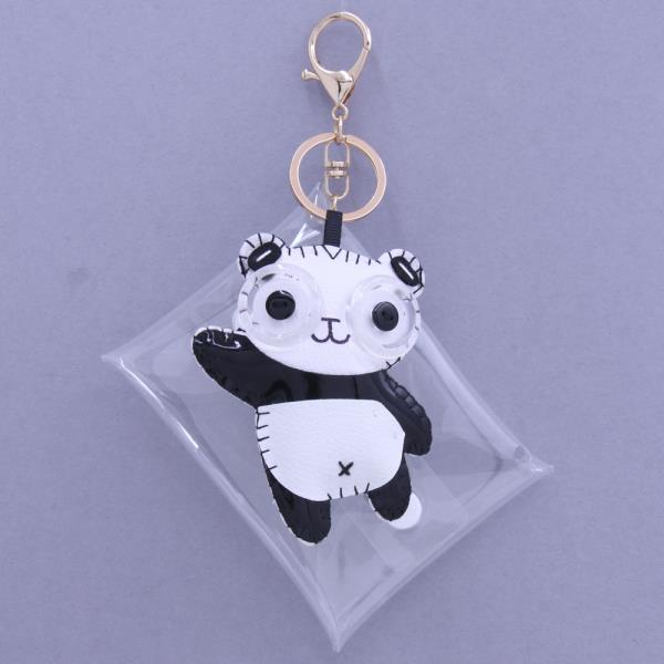 PANDA CLEAR COIN PURSE POUCH KEYCHAIN