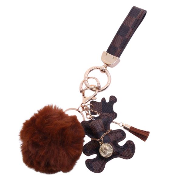 TEDDY BEAR POM POM KEYCHAIN