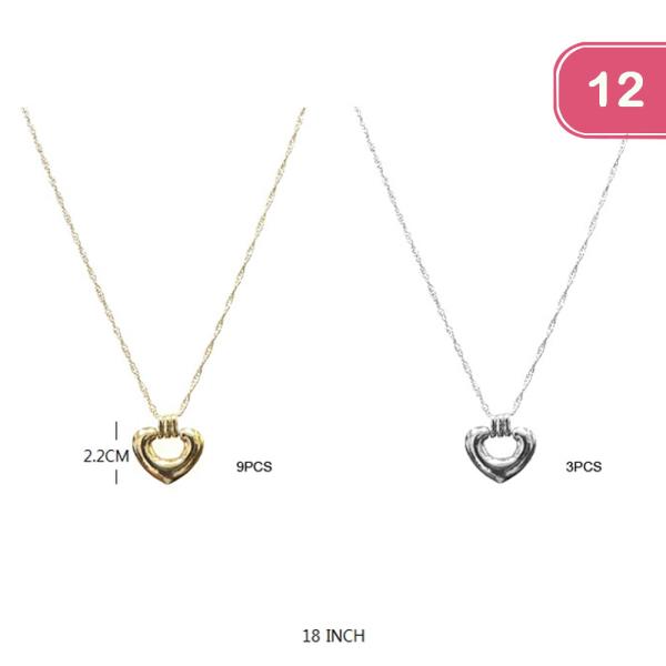 HEART PENDANT NECKLACE (12 UNITS)