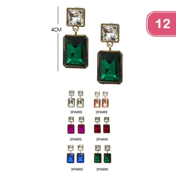 RHINESTONE EARRING (12 UNITS)