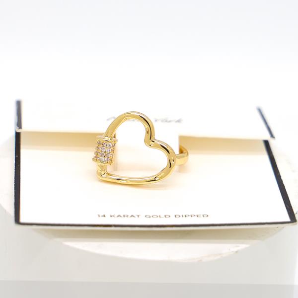 SECRET BOX HEART SHAPE GOLD DIPPED RING