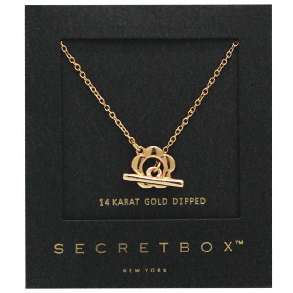 SECRET BOX FLORAL TOGGLE CLASP GOLD DIPPED NECKLACE