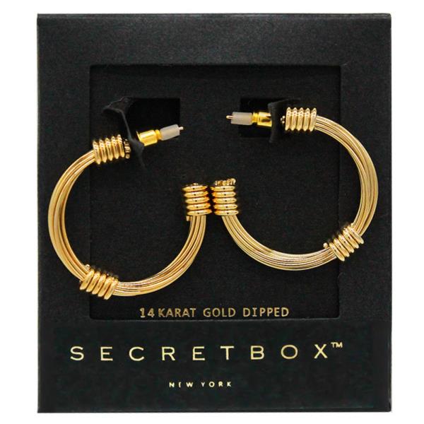 SECRET BOX OPEN HOOP GOLD DIPPED EARRING