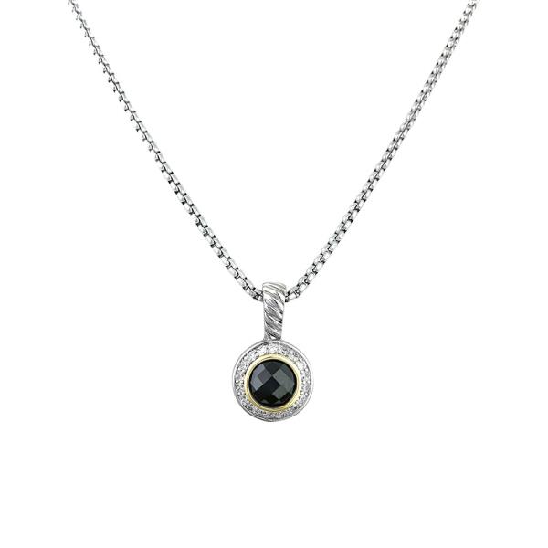 CIRCLE STONE PENDANT NECKLACE