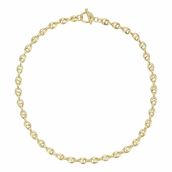 OVAL LINK METAL TOGGLE CLASP NECKLACE