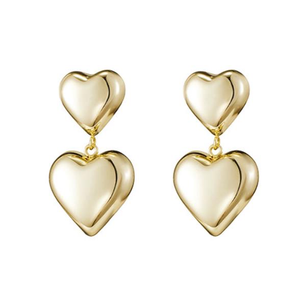 DOUBLE HEART DANGLE EARRING