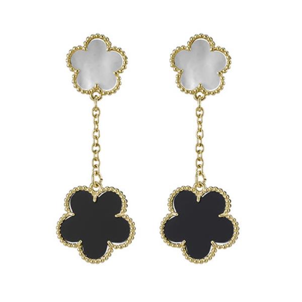 DOUBLE FLOWER DANGLE EARRING