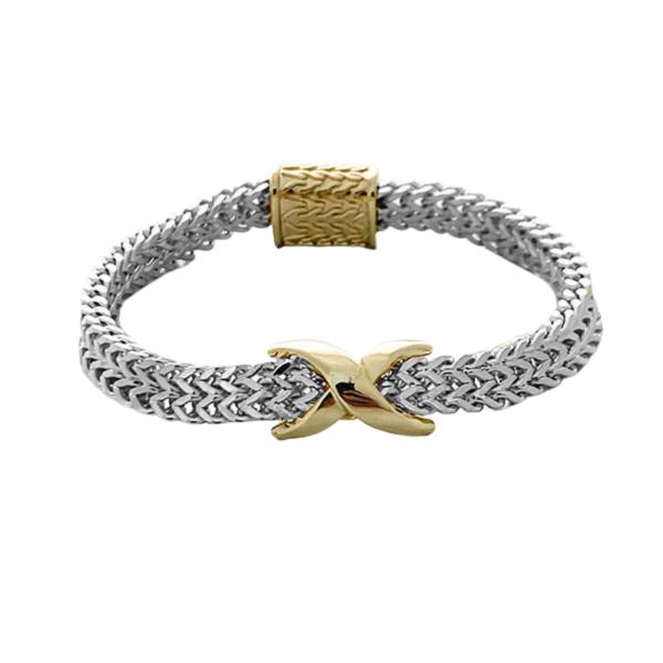 CRISS CROSS TWO TONE BRACELET