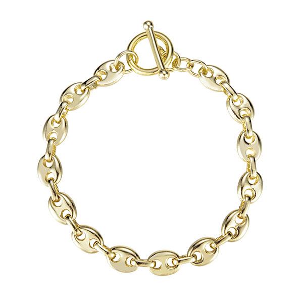 OVAL LINK TOGGLE CLASP METAL BRACELET