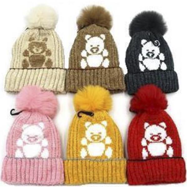 BEAR POM POM BEANIES